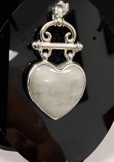 Silver Moonstone Heart Pendant image 0